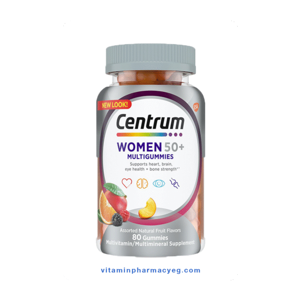 سنتروم سيلفر 50+ للنساء بطعم الفواكهة 80 قطعة مضغ - Centrum Silver 50+ for Women Fruit Flavor 80 Chewables