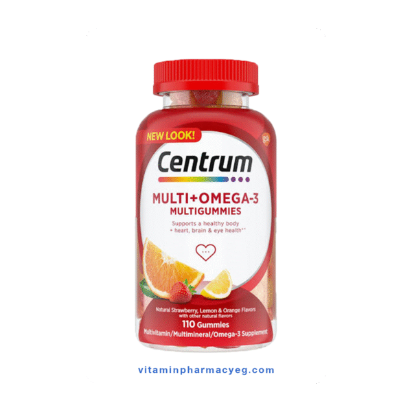 سنتروم مالتي جوميز مع أوميجا 3 لدعم صحة القلب والطاقة 110قطعة - Centrum Multi Gummies with Omega 3 for Heart Health and Energy Support 110pcs