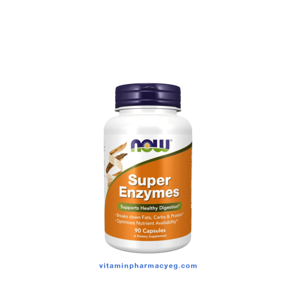 SUPER ENZYMES 90 CAP NOW – مكمل إنزيمات هاضمة لتحسين الهضم وصحة المعدة من NOW